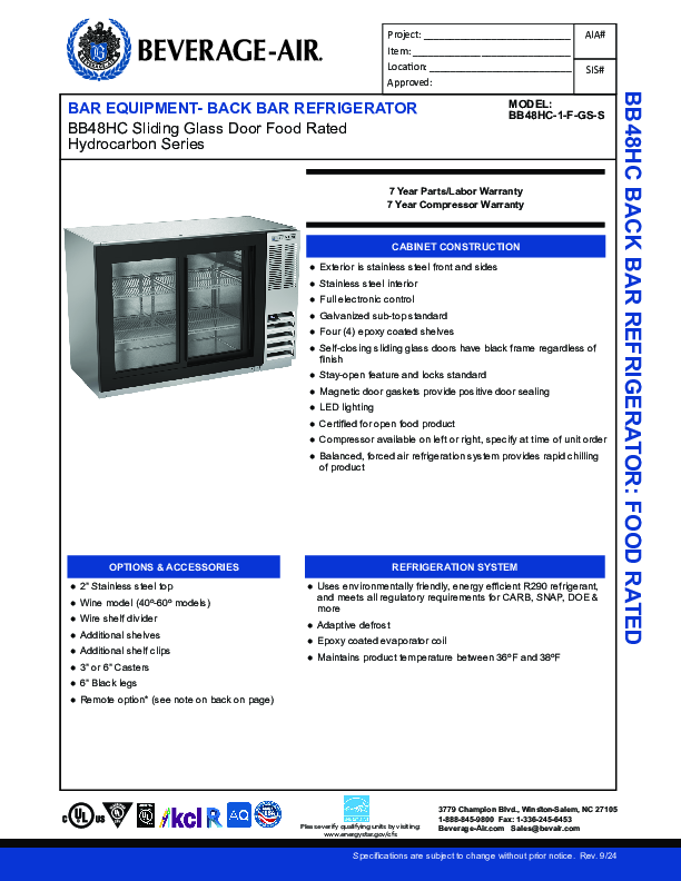 Cutsheet