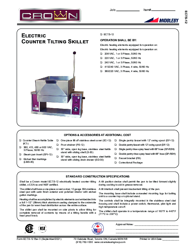 Cutsheet