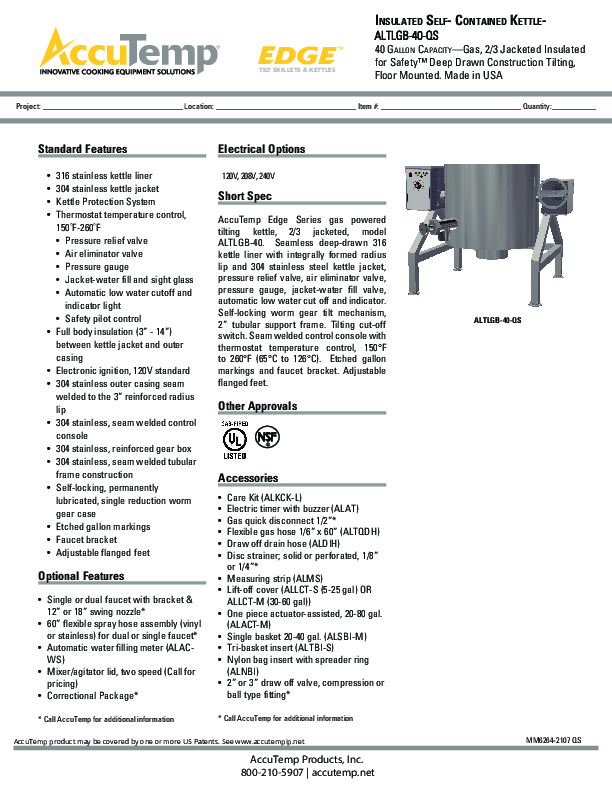 Cutsheet