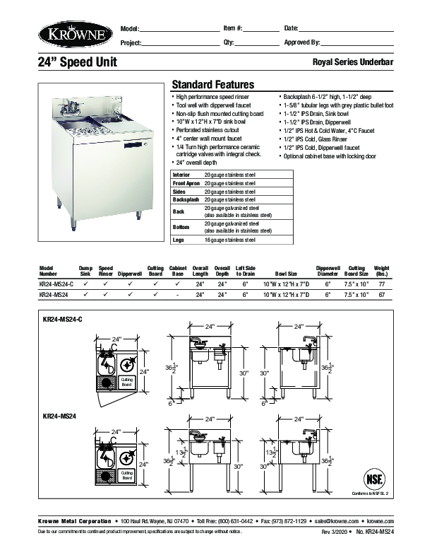 Cutsheet