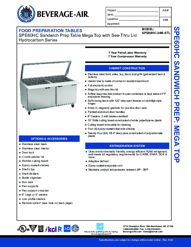 Cutsheet