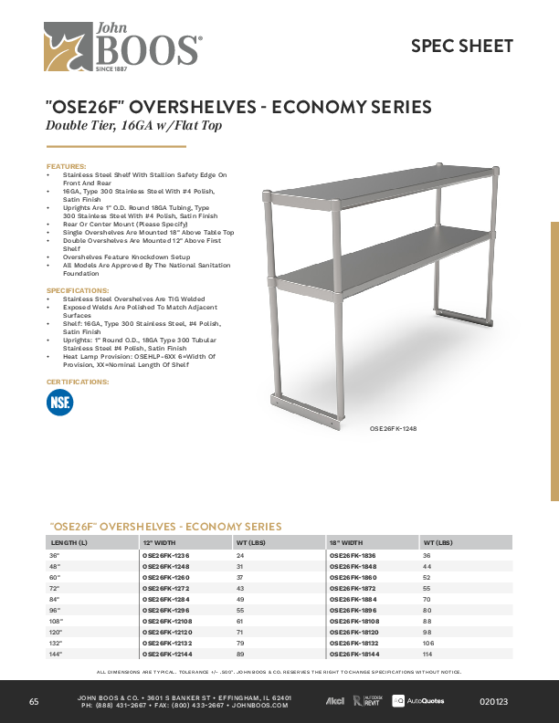 Cutsheet