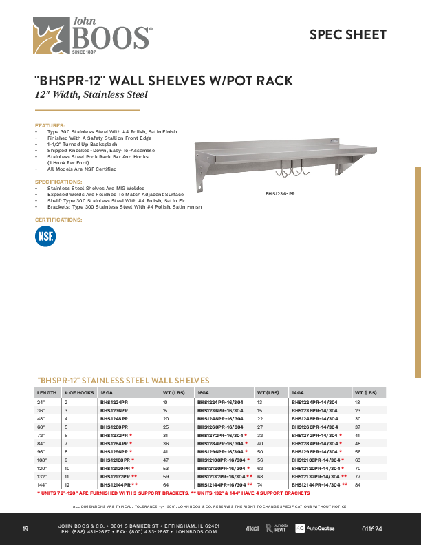 Cutsheet