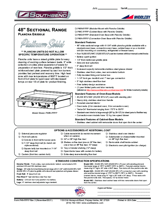 Cutsheet