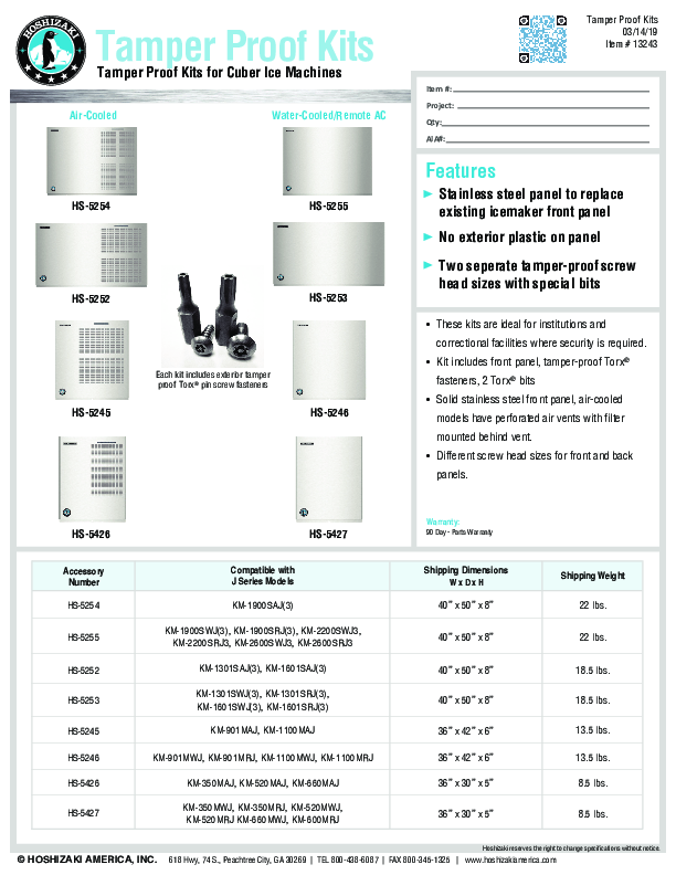 Cutsheet