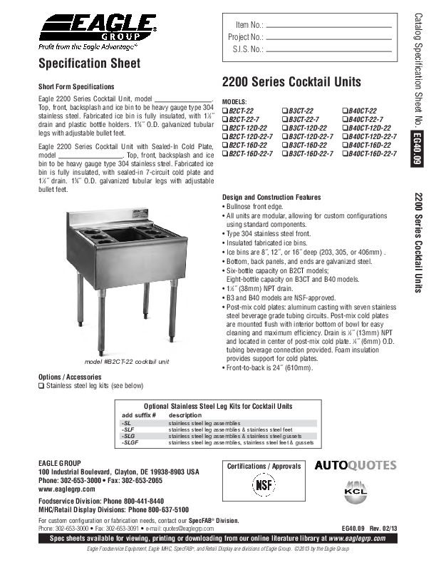 Cutsheet