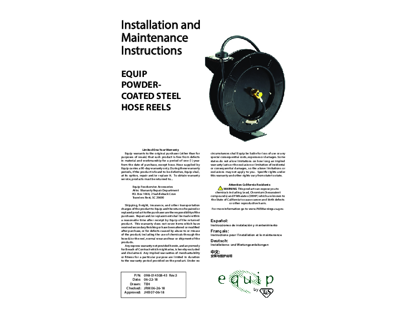 Installation And Maintenance Instructions