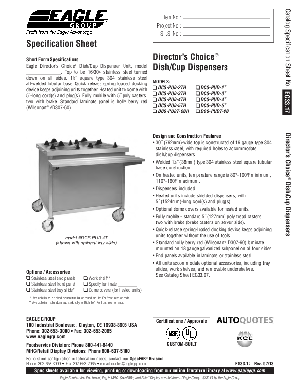 Cutsheet