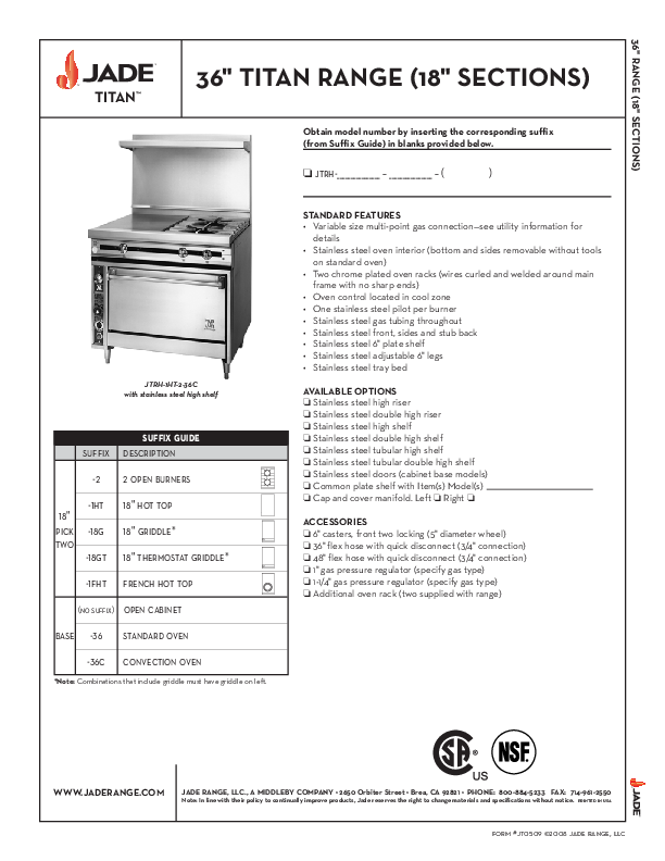 Cutsheet