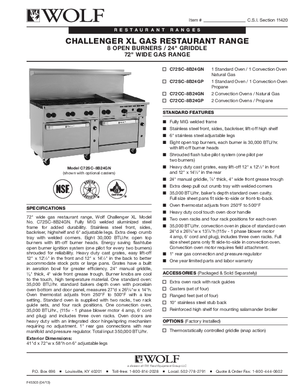 Cutsheet