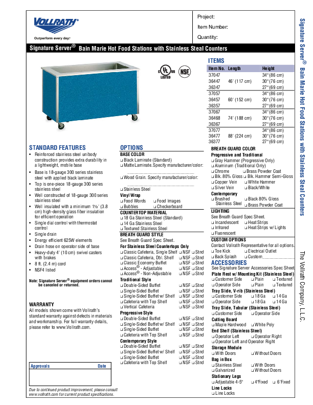 Cutsheet