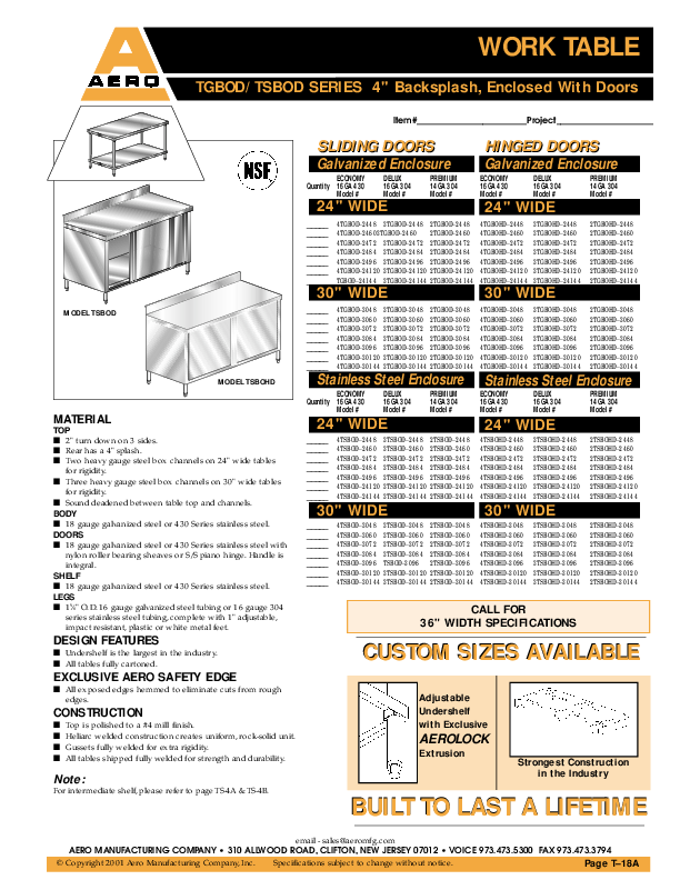 Cutsheet