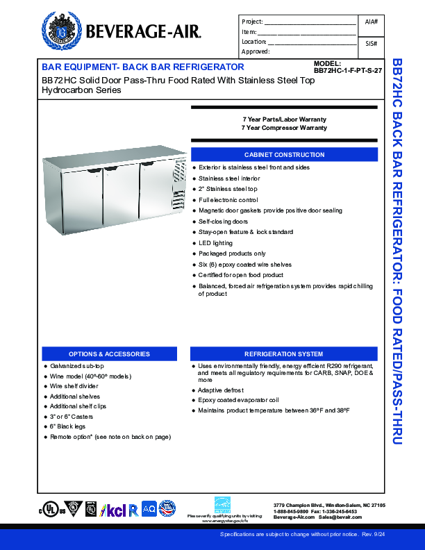 Cutsheet