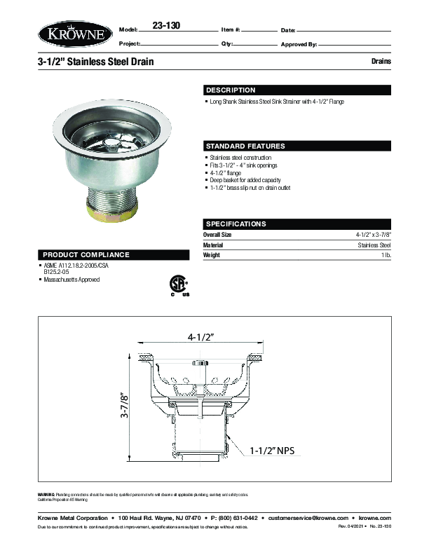 Cutsheet