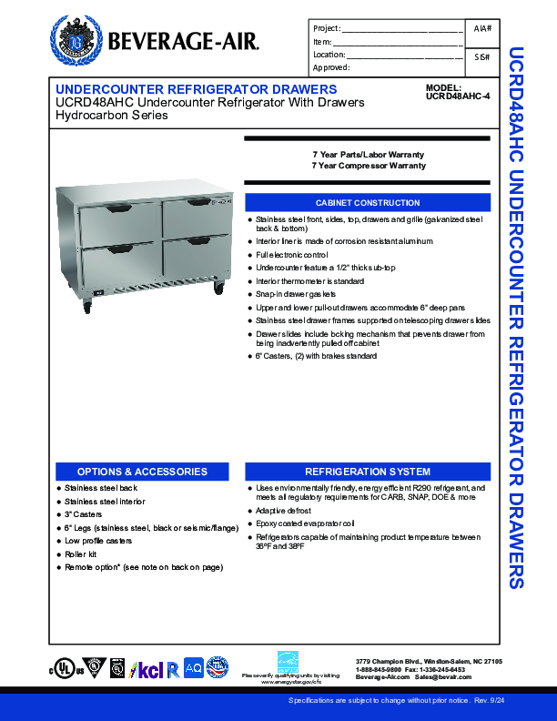 Cutsheet