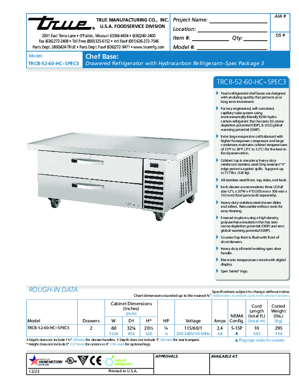 Cutsheet