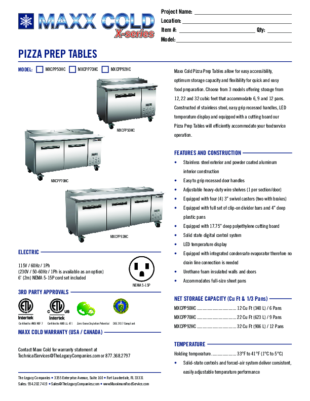 Cutsheet