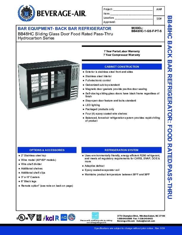 Cutsheet