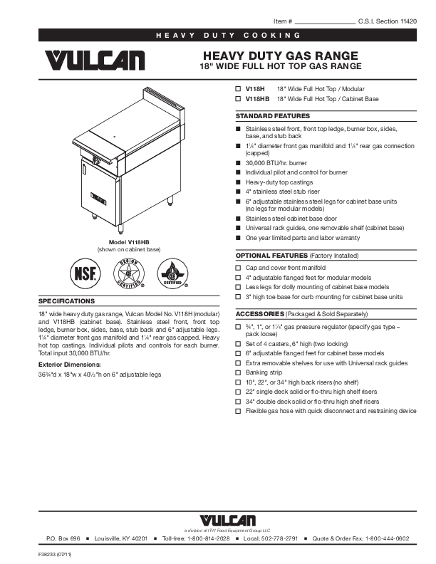 Cutsheet