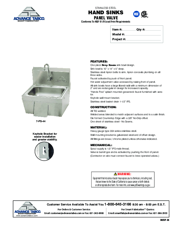 Cutsheet