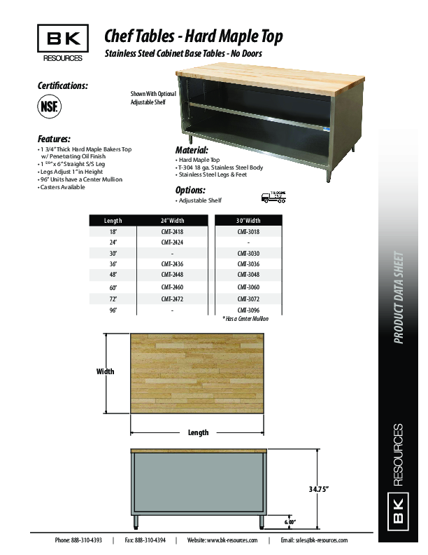 Cutsheet