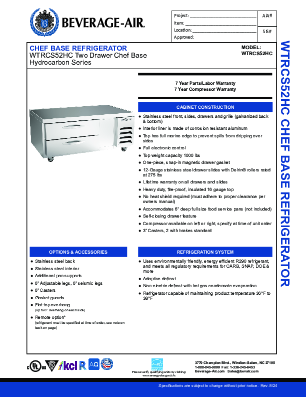 Cutsheet