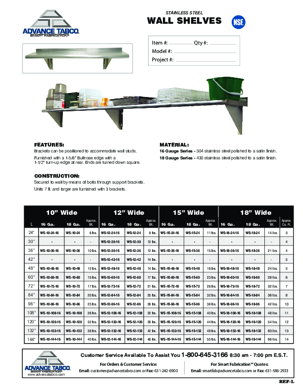 Cutsheet