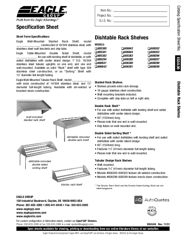 Cutsheet