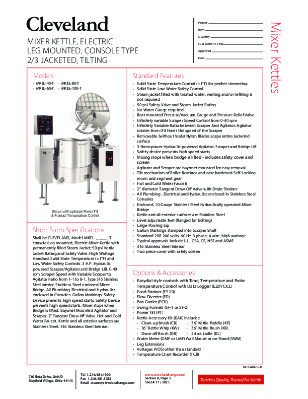 Cutsheet