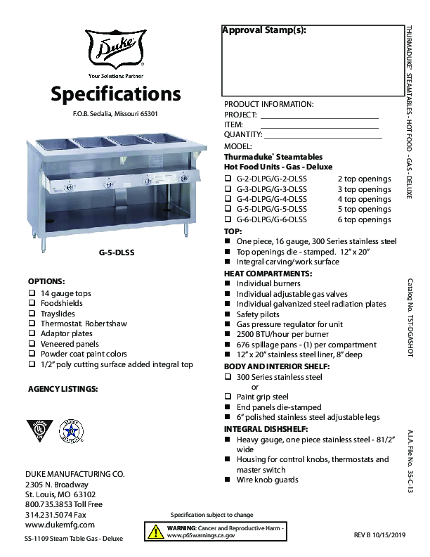 Cutsheet