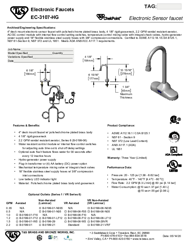 Cutsheet