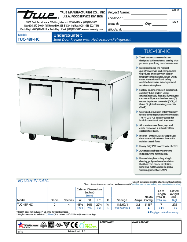 true tuc 48f hc