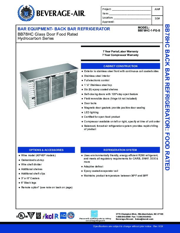 Cutsheet