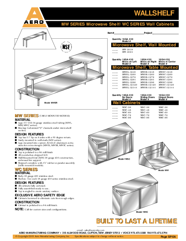 Cutsheet