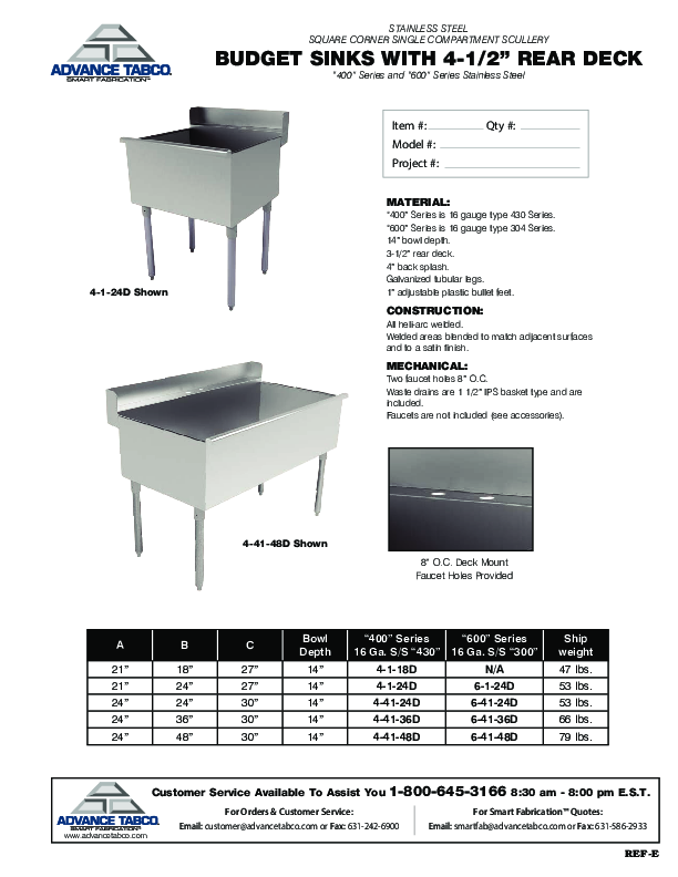 Cutsheet