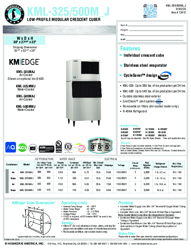 Cutsheet