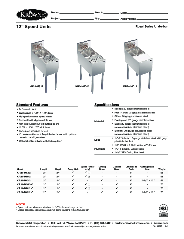 Cutsheet