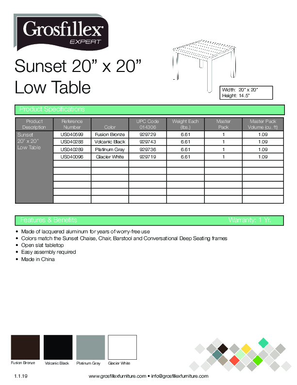 Cutsheet