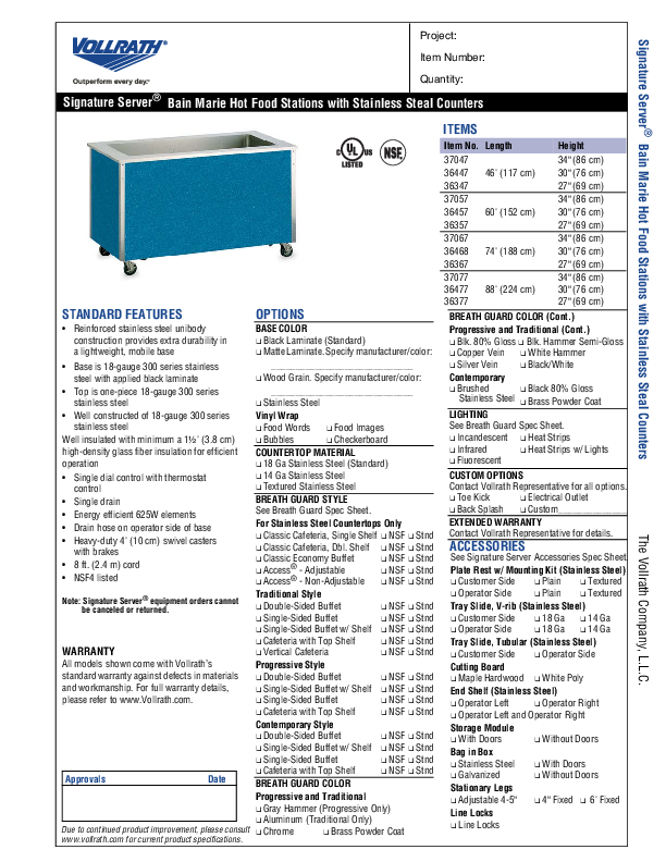 Cutsheet