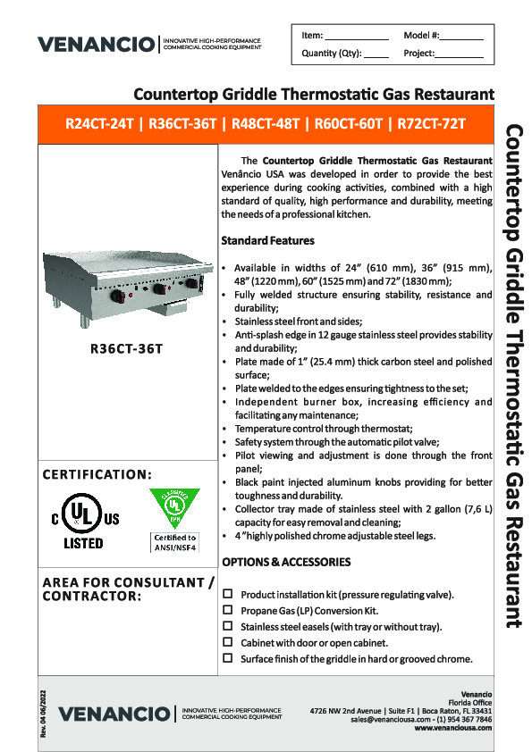 Cutsheet