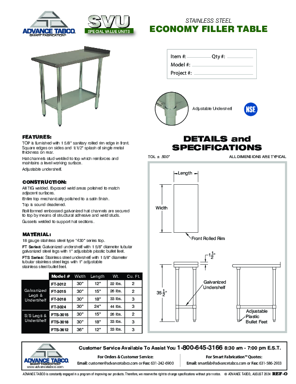 Cutsheet