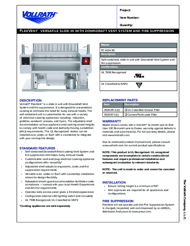 Cutsheet