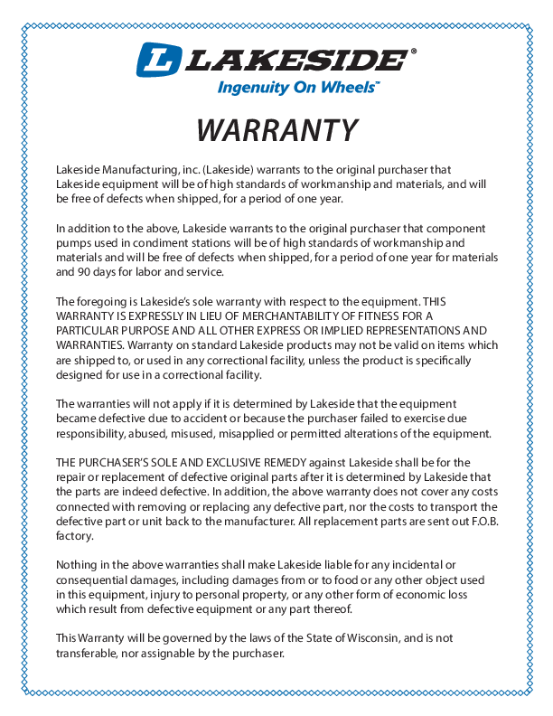 Warranty Sheet