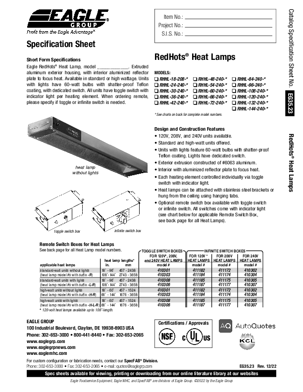 Cutsheet