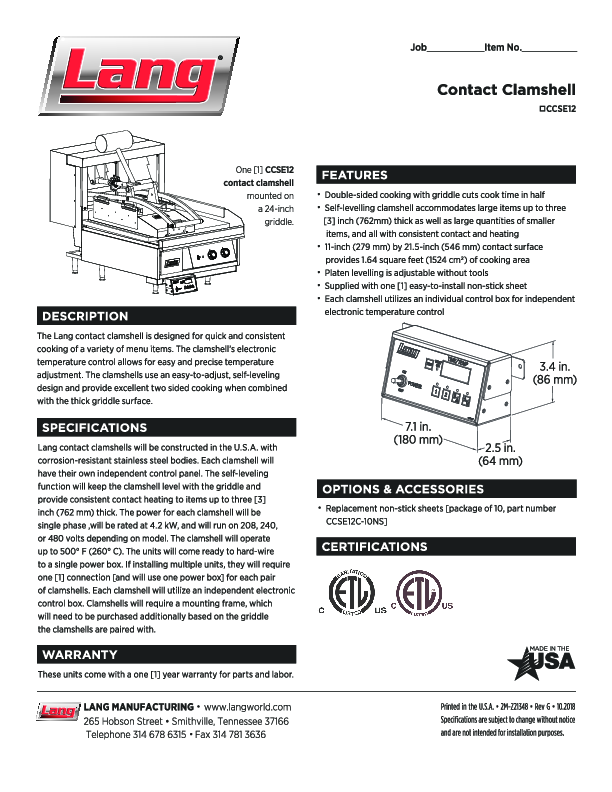 Cutsheet