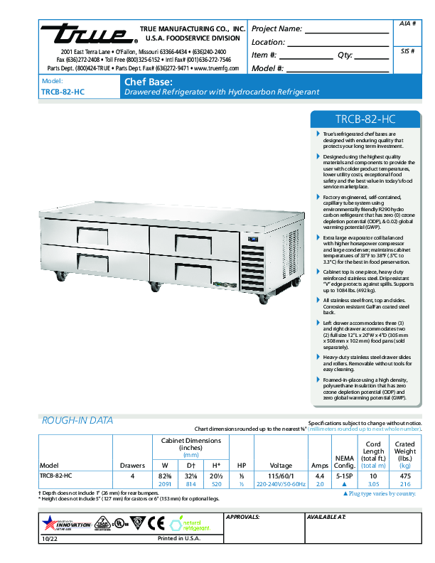 Cutsheet