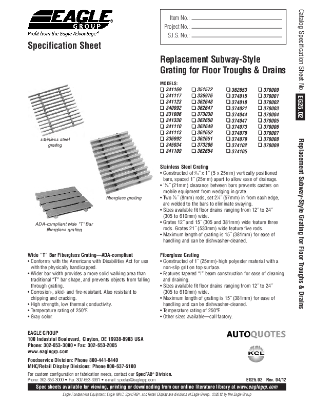 Cutsheet