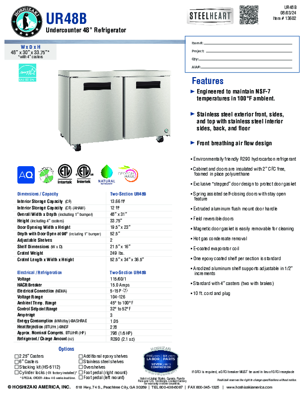 Cutsheet