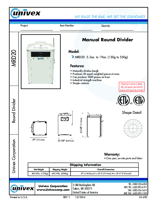 Cutsheet