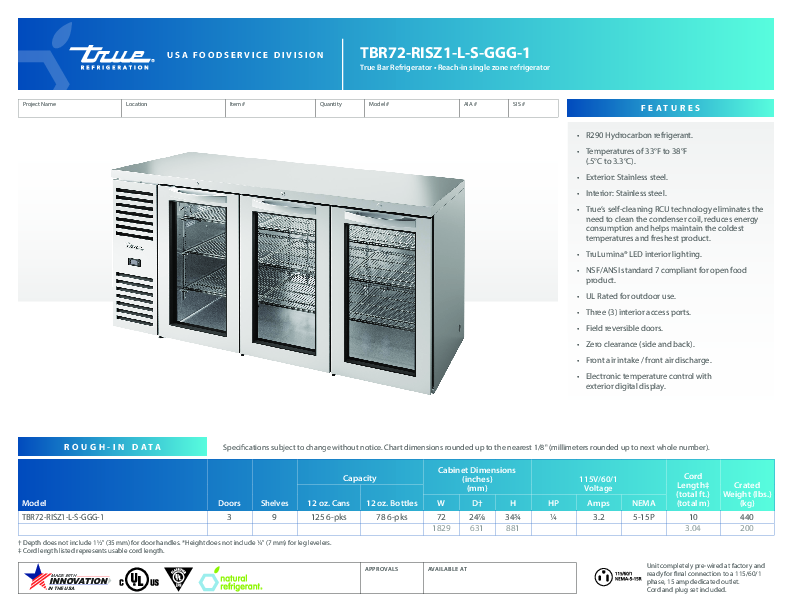 Cutsheet